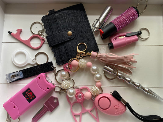 13 piece black and pink self defense set