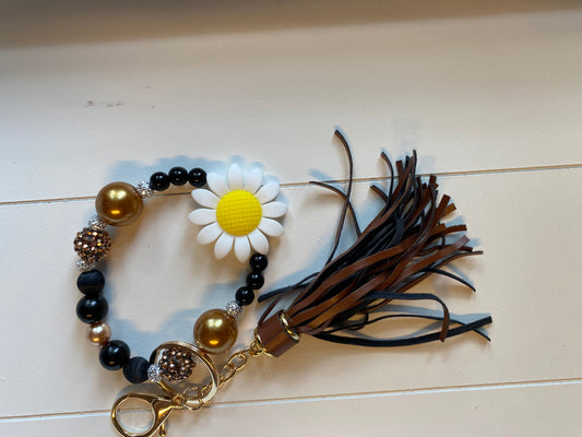 Sunflower keychain bracelet