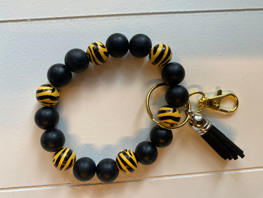 Tiger print keychain bracelet