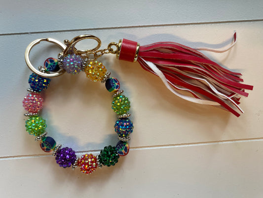 Rainbow keychain bracelet